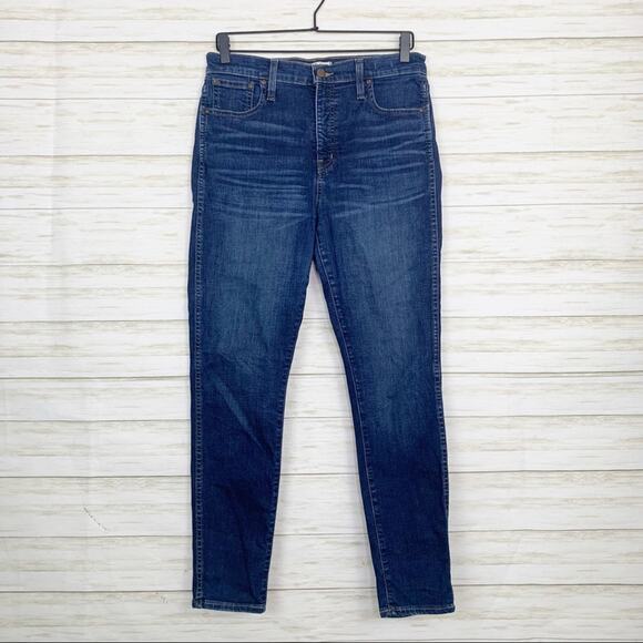 Madewell 10” High Rise Dark Wash Skinny Jeans - Picture 2 of 9
